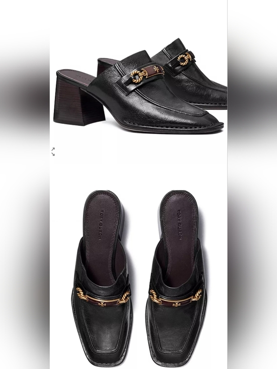 Tory Burch Shoes - Tory Burch Perrine Black Leather Mule Pumps, Women’s Size 10.5M